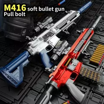 M416 метательный пистолет для выброса снарядов 98K страйкбольный пистолет мягкая пуля игрушечный пистолет оружие детский бластер стрелять игра на открытом воздухе мальчики