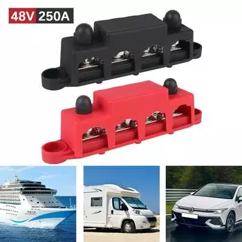 M8 M10 шпильки 5/16 3/8 шпильки шина 4 пути 48 В 250 А постоянного тока электро соединение для лодки грузовик автофургон караван автомобиль блок распределения питания