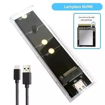 M.2 NVMe/NGFF Жесткий диск Корпус SSD RGB Подсветка для M.2 2230 2242 2260 2280 No light NGFF