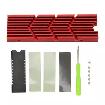 M.2 Радиатор из алюминиевого сплава NVME 2280 SSD Кулер с 3 термопрокладками для ПК для PS5 для M.2 PCIE