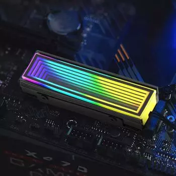 M.2 SSD жесткий диск радиатор охладитель 5V 3Pin ARGB Aura Sync NVME M2 2280 твердотельный накопитель радиатор алюминиевый охлаждающий жилет