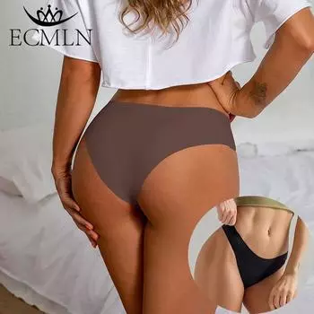 M-2XL женские бесшовные трусики-бикини из ледяного шелка, плавки, женские купальники, трусы для плавания M чёрный
