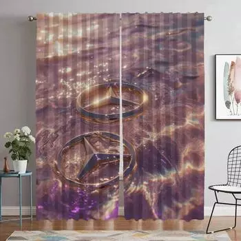 M--Benz Kitchen Curtains for Camera Tulle for Bedroom Home Interior Curtains 2 Pieces Shades Halloween Decoration Partition W50xH70cmx2pcs-CL
