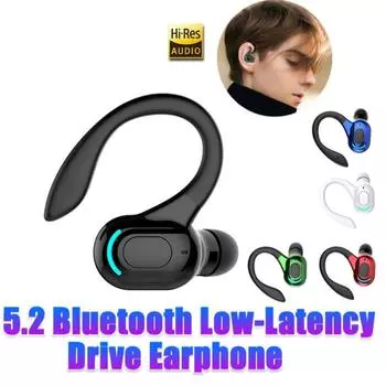 M-f8 Bluetooth-совместимые 5.2 беспроводные наушники Mini Business Earhook Type Hifi Subwoofer Noise чёрный/зелёный