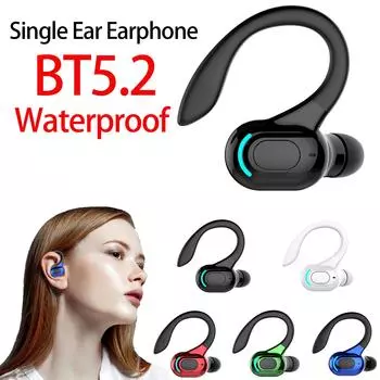M-F8 Водонепроницаемые подвесные наушники с одним ухом, Bluetooth-совместимые 5,2 с шумоподавлением, спортивные беспроводные наушники для бизнеса, гарнитура