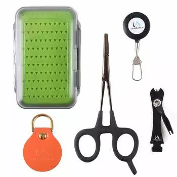 M MAXIMUMCATCH Maxcatch Fly Fishing Accessories Best Pack Набор инструментов Выпрямитель лески Коробка для мушек Кусачки/щипцы/имбирь/подлесок (ДС + Аксессуары, 01)