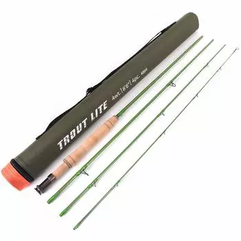 M MAXIMUMCATCH Maxcatch Trout Lite Fly Rod IM12 Графитовое удилище для ловли форели со средней скоростью 4 - (4 части, действие, 3/4/5wt) (8 6 4wt, части)