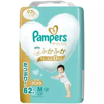 M Pampers лучшее для кожи 62 шт [размер трусиков] подгузники, (6~12 кг),