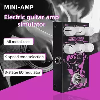 M-VAVE Electric Guitar Effects Pedal DC 9V 3-gear EQ Adjuster Portable Guitar Multi Effects Pedal 9-gear selection Metal Case чёрный