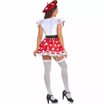 M-XL игривый наряд Микки, платье в крупный горошек COS костюм на Хэллоуин, костюм сшит ведущей танцовщицей Минни M
