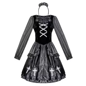 M-XL новая модель, вампир призрак монахиня костюм косплей большой размер призрак новая неприятность, костюм на Хэллоуин M чёрный