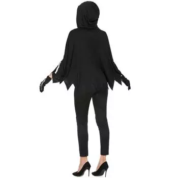 M-XL Набор плащей скелета, новый продукт, страшный плащ скелета смерти, костюм для пары на Хэллоуин M чёрный