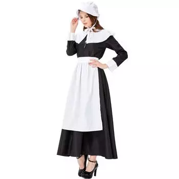 M-XXL костюм на Хэллоуин, длинное платье, костюм горничной, костюм горничной больших размеров, униформа для Октоберфеста, сценический костюм M