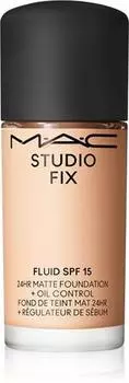 MAC Cosmetics Mini Studio Fix Fluid SPF 15 24-часовая матовая основа + матирующая основа для контроля жирности SPF 15 TU прозрачный