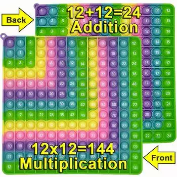Macaron 12x12 и 12 + 12, умножение, сложение, игрушки-непоседа, силиконовые цифры, обучающие математике, развивающие игрушки