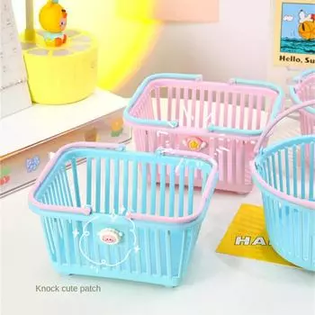 Macaroon Color Storage Basket Folding Stackable Storage Resin 62g Household Gadgets Stationery Storage Box Durable