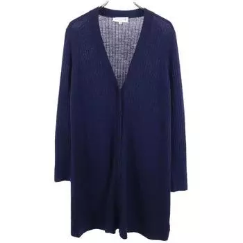 Mackintosh wool Long sleeve V-neck long knit cardigan 38 Navy blue Women Used