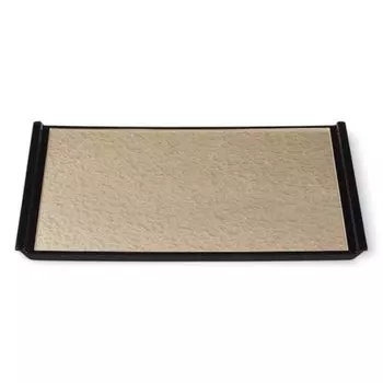 Made in Stylish Champagne Gold with Aqua Rim and Black Small x x J-kitchens Placemat, Japan, Tray, 4-Shaku Flight, Edge, (42.5cm 30.1cm 2cm)