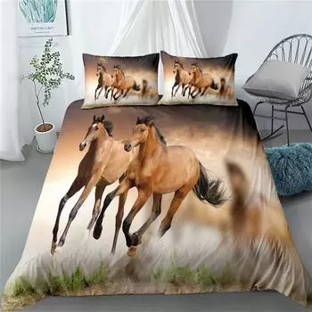 madly horses 3d bedding set king queen double full twin single size duvet cover pillow case bed linen set 230x230cm