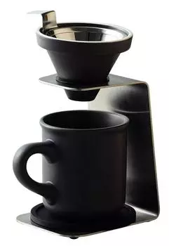 maebata Brew Coffee Single Person Dripper Set Серая сетчатая кружка с фильтром и подставкой 51642