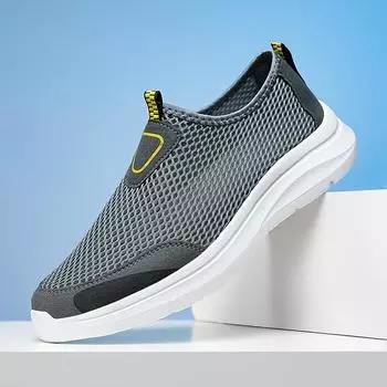 MAEDEF Lightweight Men Casual Shoe Breathable Slip on Male Casual Sneakers Anti-slip Men s Flats Outdoor Walking Shoes Male Shoe 39 темно-синий