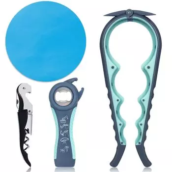 MAEXUS Can Opener Многофункциональный набор открывалок для бутылок для пожилых людей и людей со слабыми руками Резиновая накладка для открывания бутылок Открывалка для винных крышек