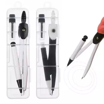 MAEXUS Precision Drafting Drafting Compass для учеников средней и начальной школы, набор для изучения геометрии с механическим карандашом и футляром для хранения циркуля и