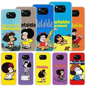 Mafalda Cartoon Soft Case For Xiaomi Poco X3 NFC X4 M4 Pro M3 M2 Phone Cover F3 F2 F1 Mi Note 10 Lite A3 A2 A1 Funda Coque Xiaomi Poco X3