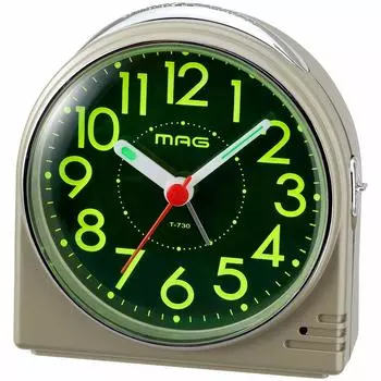 MAG Alarm Table Easy to Continuous Second Electronic Champagne Firefly Noah Precision Clock, Clock, Small, Analog, Read, Quiet, Hand, Sound, Alarm,