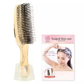 Магазин Scalp Brush World Premium Длинная щетка для шампуня для нормальных волос унисекс Официальная книга красоты в комплекте [Официальный эксклюзив] S/HEART/S (Золото)