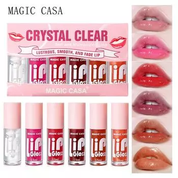 MAGIC CASA 6 шт./набор увлажняющее желе-масло для губ длительное увлажняющее гладкое мерцающее увлажняющее средство для губ