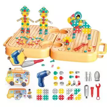 Magic Montessori Play Toolbox with Electric Drill Kids Tool Set for Boys Girls Space Toolbox