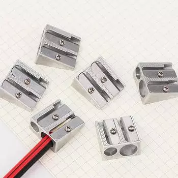 Magnesium Pencil Sharpener, Kum Magnesium Pencil Sharpener, Kum 2-Hole Pencil Sharpener Magnesium Alloy Wedge Profile, Metal Pen светло-серый
