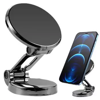 Magnet GPS Support Universal Car Instrument Desk Support Adjustable Angle Magnetic Smartphones Mount Auto Interior Accessories серебряный