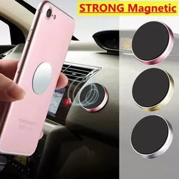 Magnetic Car Phone Holder Magnet Mount Bracket Stick on Car Dashboard Wall Mobile Cell Support in Car for iPhone Samsung Xiaomi чёрный