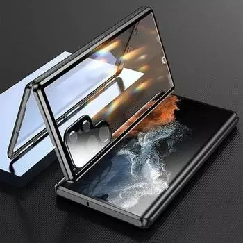 Magnetic Case for Huawei P80 Pro P70 Pro+ Ultra with Metal Frame Phone Bumpers Double Sided Tempered-Glass Full Lens Protection Cover Huawei Pura 70 Pro+