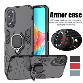 Magnetic Case for OPPO OPPO A79 5G A98 A78 A58 A38 A18 A17 A57 A57S A77 A96 A76 Cover with Ring Stand Bracket Shell Business Full Protection Cover For OPPO A74 4G синий