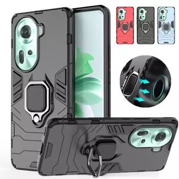 Магнитный чехол для OPPO Reno 11 5G Reno11 F Pro Чехол с кольцом-подставкой для телефона, задняя крышка, полная защита для бизнеса For Reno 11 Pro 5G синий
