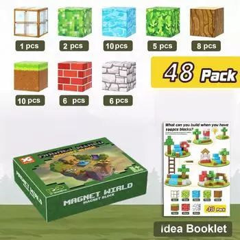 Magnetic Cube Building Set: Primeval Forest-Themed Educational Toy for Kids