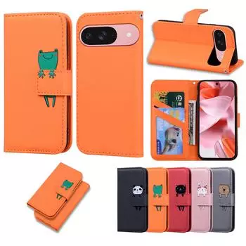 Magnetic Leather Wallet Flip Case for Google Pixel 3A 4A 5A 6 6A 7 7A 8 8A 9 9A Pro XL 5G Phone Cover Shockproof Cartoon Design Google Pixel 9