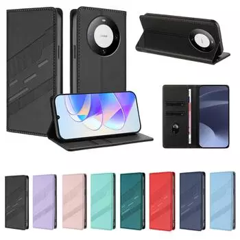 Magnetic Leather Wallet Flip Case for Huawei P20 P30 P40 P50 Mate P60 Enjoy 20 SE 50 4G Pro Plus Art Lite Cover | Classic Design P20 чёрный