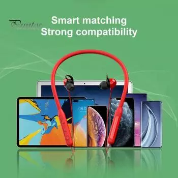 Magnetic Neckband Wireless Bluetooth-compatible Earphone Stereo Music Headphone Sports Headset чёрный