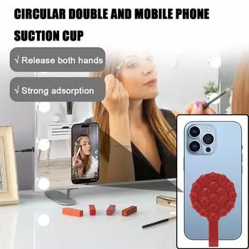 Magnetic Suction Cup Phone Mount Universal Mirror Shower Stand 12 Holder 13 Case For IPhone Gri J2V7 pink-1pcs