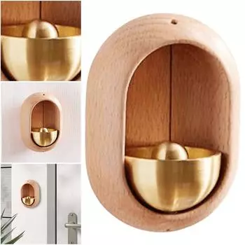 Magnetic Wood Doorbell Chime Hanging Wind Loud Door Bell for Refrigerator Doors Restaurant Home Decor