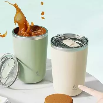 Магнитная кружка для помешивания, электрическая кофейная чашка из нержавеющей стали, портативная перезаряжаемая, чашки для смешивания молочных коктейлей, посуда для напитков 350ml