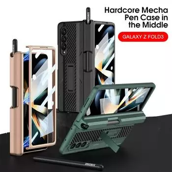 Магнитная присоска для Samsung Galaxy Fold 3 5g, чехол, броня, подставка, защитная крышка шарнира для ручки Only Case(No Pen) чёрный