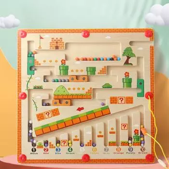 Магнитные игрушки-лабиринты с цветами и числами для деревянной доски-головоломки, подарочные игрушки для рождественского подарка на Хэллоуин