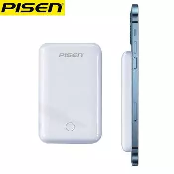 Магнитный аккумулятор PISEN 5000 мАч PD20W Компактный портативный аккумулятор с быстрой зарядкой 5000MAh-10000MAh чёрный