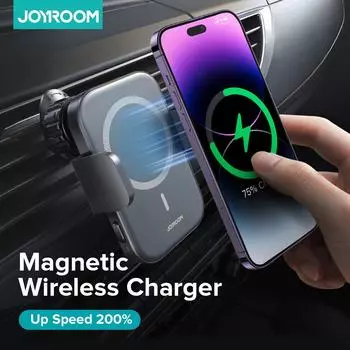 Магнитный автомобильный держатель для телефона с электрическим зажимом, быстрое беспроводное зарядное устройство для телефона 13 12 Pro Max, автомобильное крепление с громкой связью Air Vent