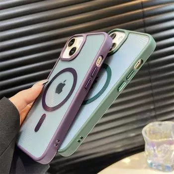 Магнитный чехол для iPhone 14 13 12 Pro Max 14 Plus с рисунком из углеродного волокна, противоударный, против пота и отпечатков пальцев For iPhone 12 синий